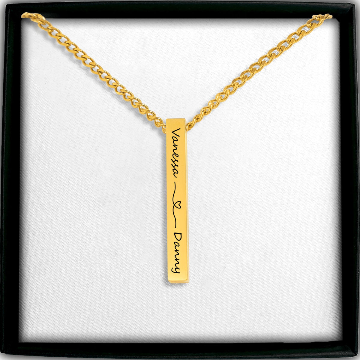 Collier chaîne cubaine barre 3D gravable
