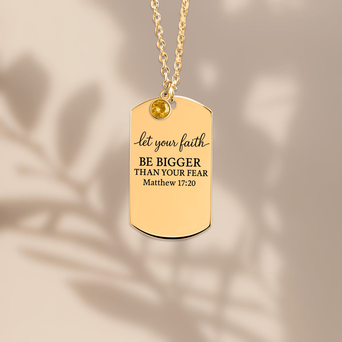 Collier plaque gravable avec pierre de naissance