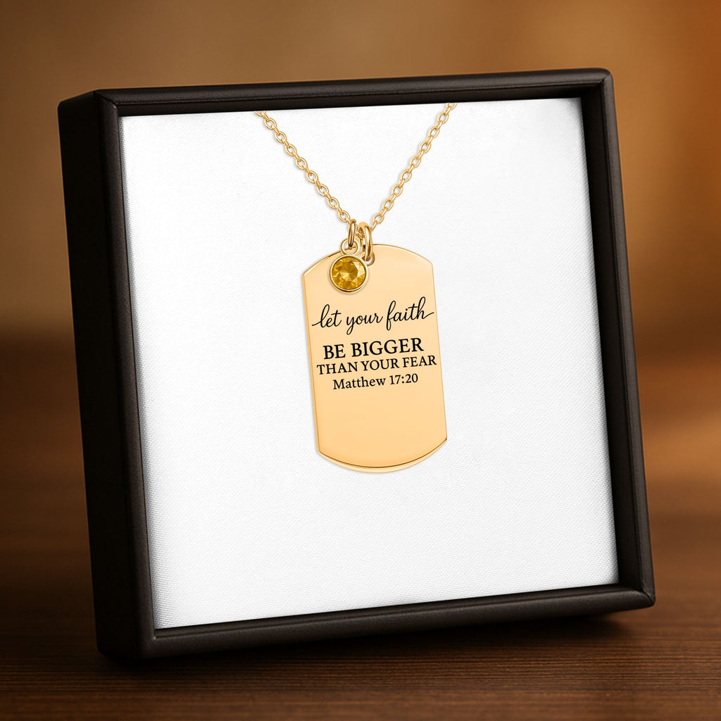 Collier plaque gravable avec pierre de naissance