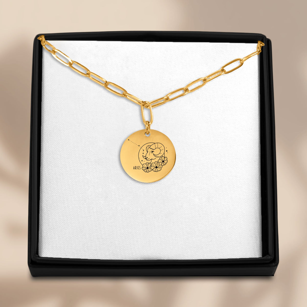 Collier médaille gravable chaîne trombone