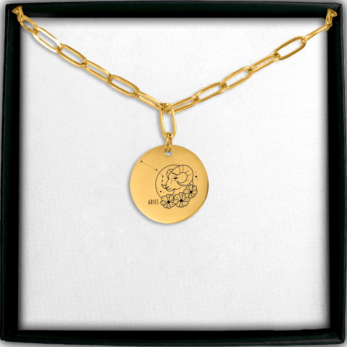 Collier médaille gravable chaîne trombone