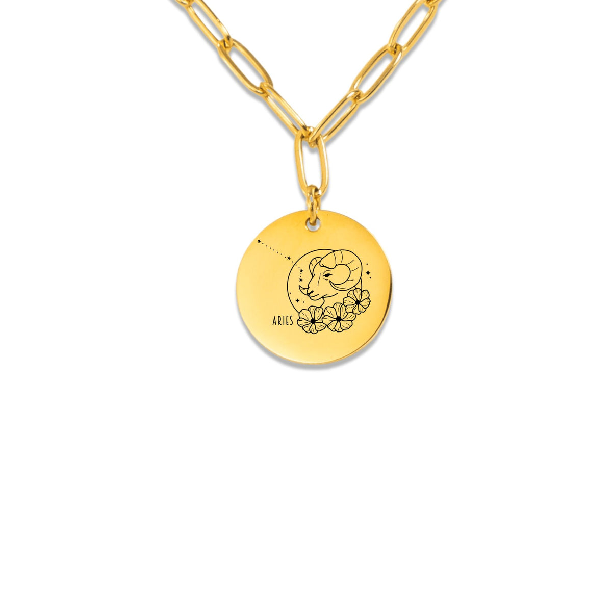 Collier médaille gravable chaîne trombone