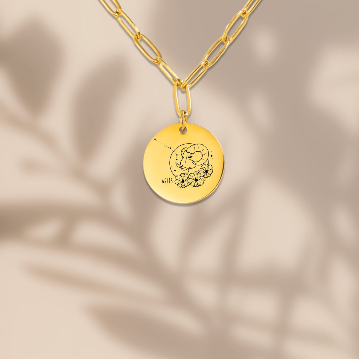 Collier médaille gravable chaîne trombone
