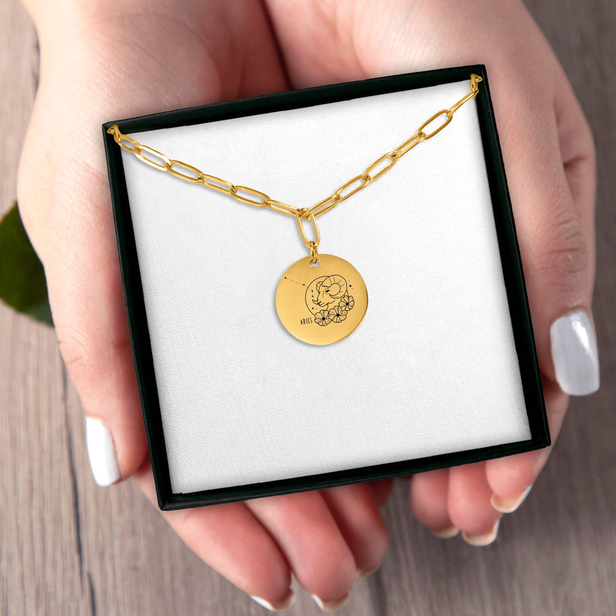 Collier médaille gravable chaîne trombone
