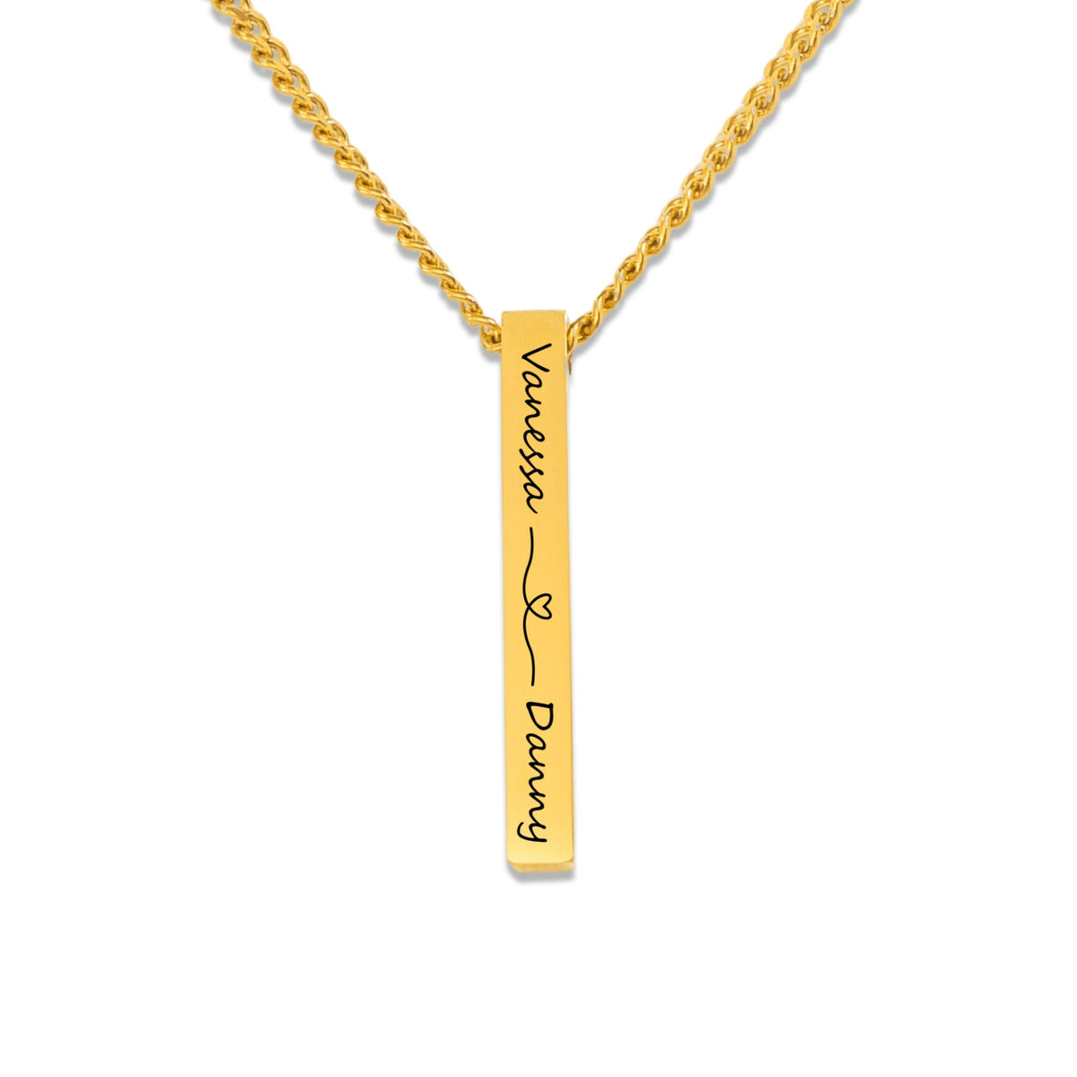 Collier chaîne cubaine barre 3D gravable