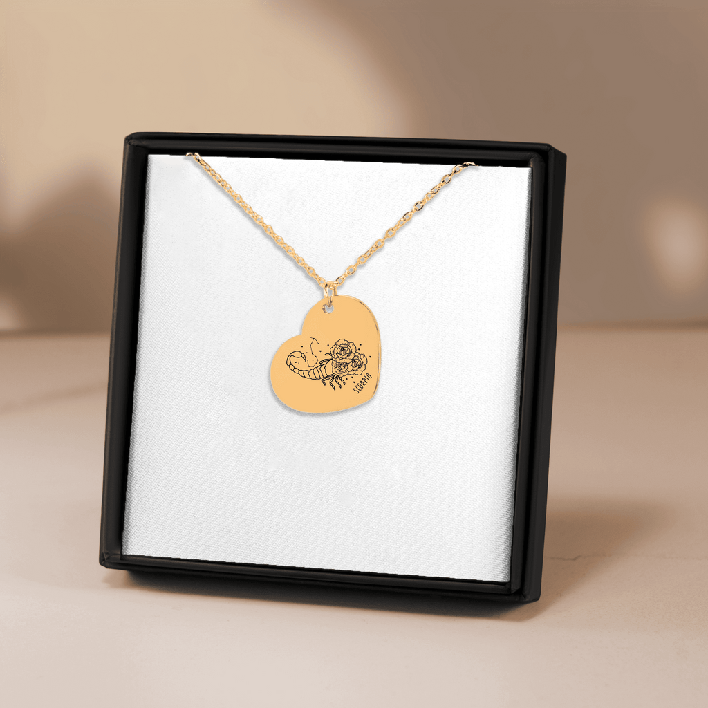 Collier cœur signe astrologique gravable