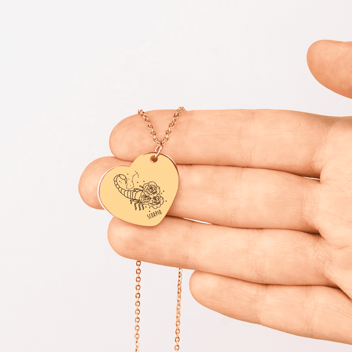 Collier cœur signe astrologique gravable