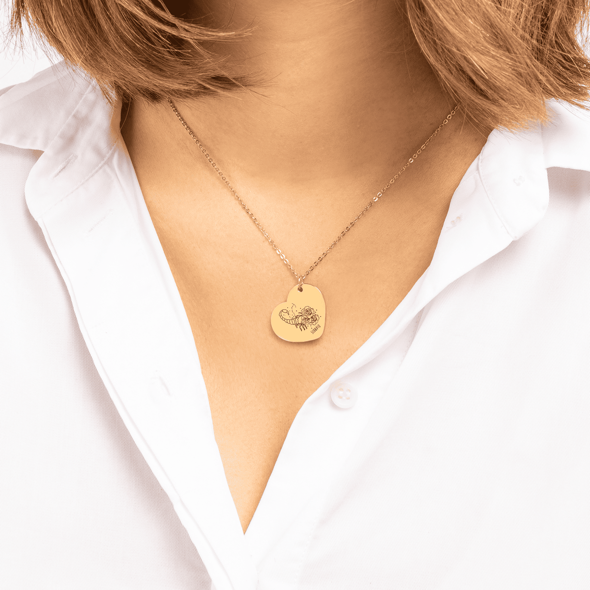 Collier cœur signe astrologique gravable