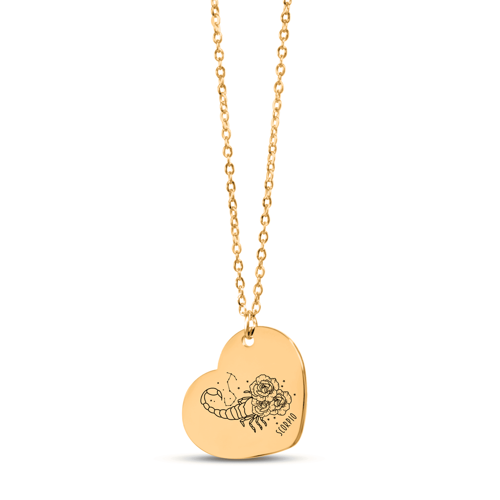 Collier cœur signe astrologique gravable