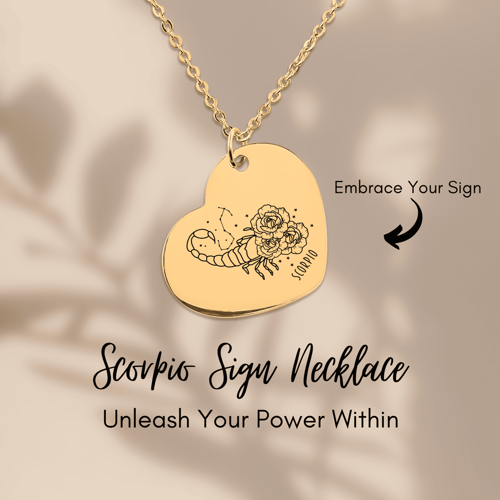 Collier cœur signe astrologique gravable