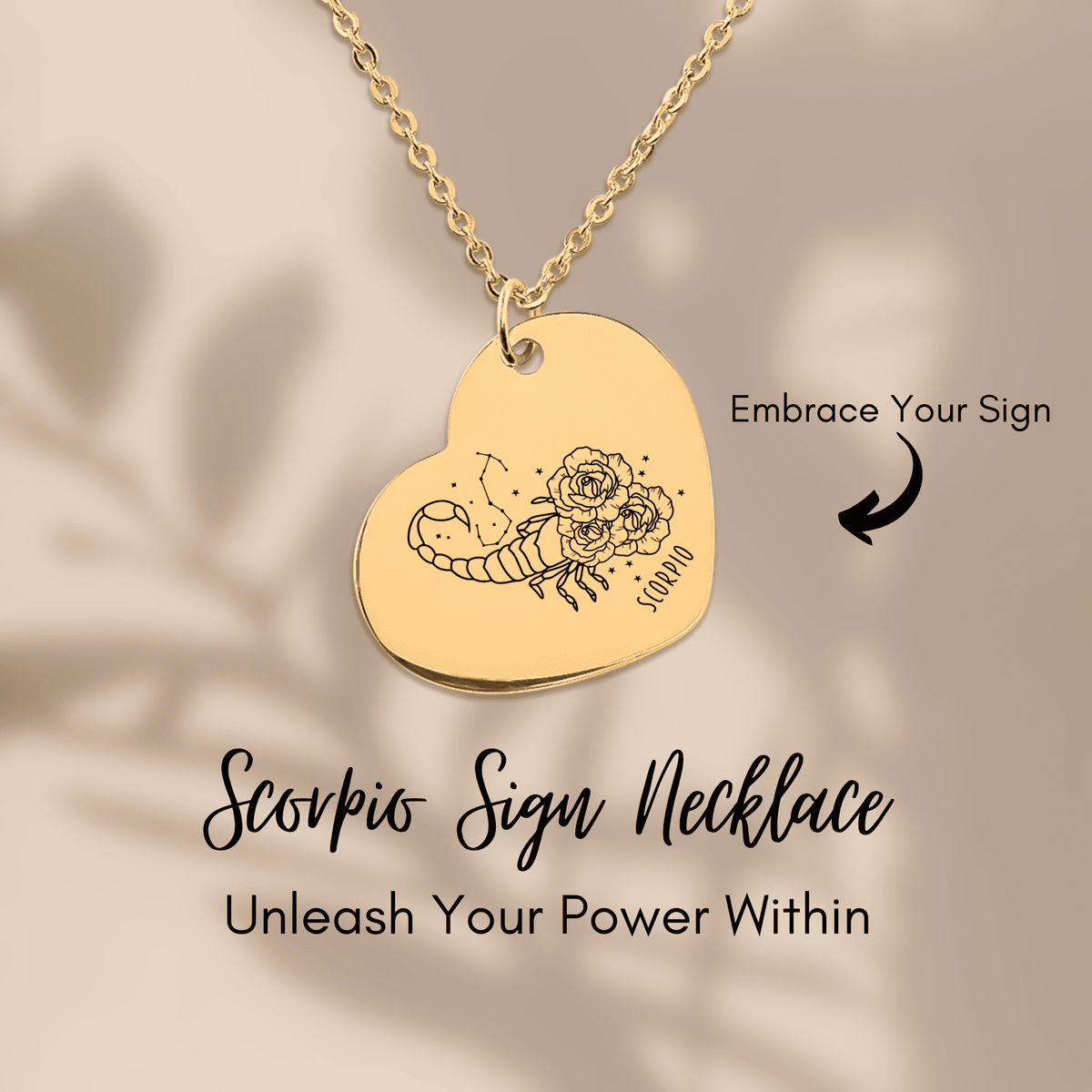 Collier cœur signe astrologique gravable