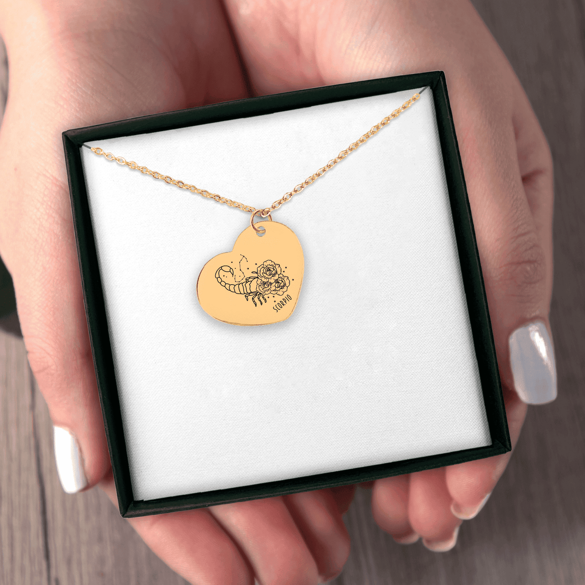 Collier cœur signe astrologique gravable